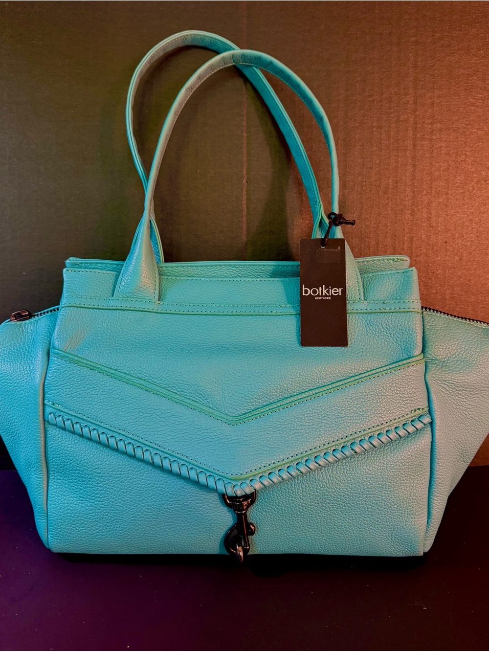 Botkier Trigger Leather Tote in Verdigris